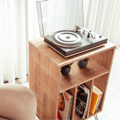 Amsterdam Record Player Stand With Vinyl Record Storage.