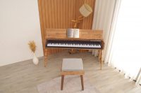 Mid Century Piano Keyboard Stand - Wood - Covered.
